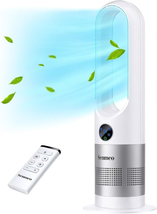 Bladeless Fan - 26" Tower Fan with Remote | 8 Speeds, 90° Oscillation & 9-Hour Timer