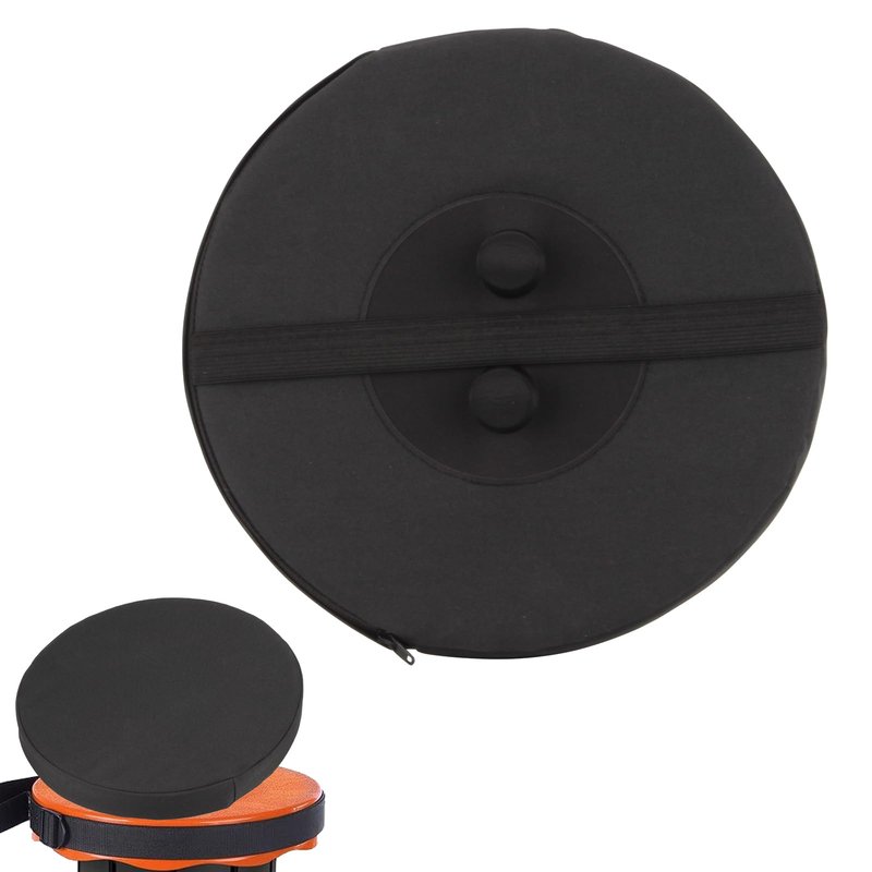 DIICCYO Telescopic Stool Cushion with Memory Foam, Round Thickened Collapsible Stool Chair Pads, Retractable Folding Stool Cushion with Elastic Strap, Fits Round Retractable Folding Stools, 1 Pack