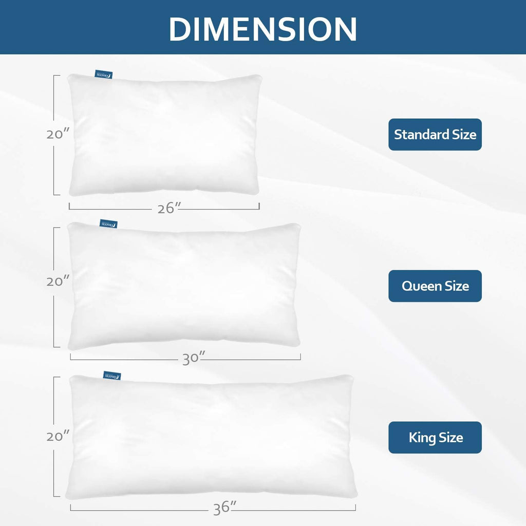 Skiennix Waterproof Pillow Case Protectors - Zippered Encasement, 4 Pack, Standard Size 20 x 26 Inch, White