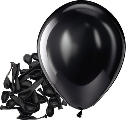 Bezente Black Balloons - 150 Pack Matte Black 5-Inch Latex Helium Balloons for Parties & Events