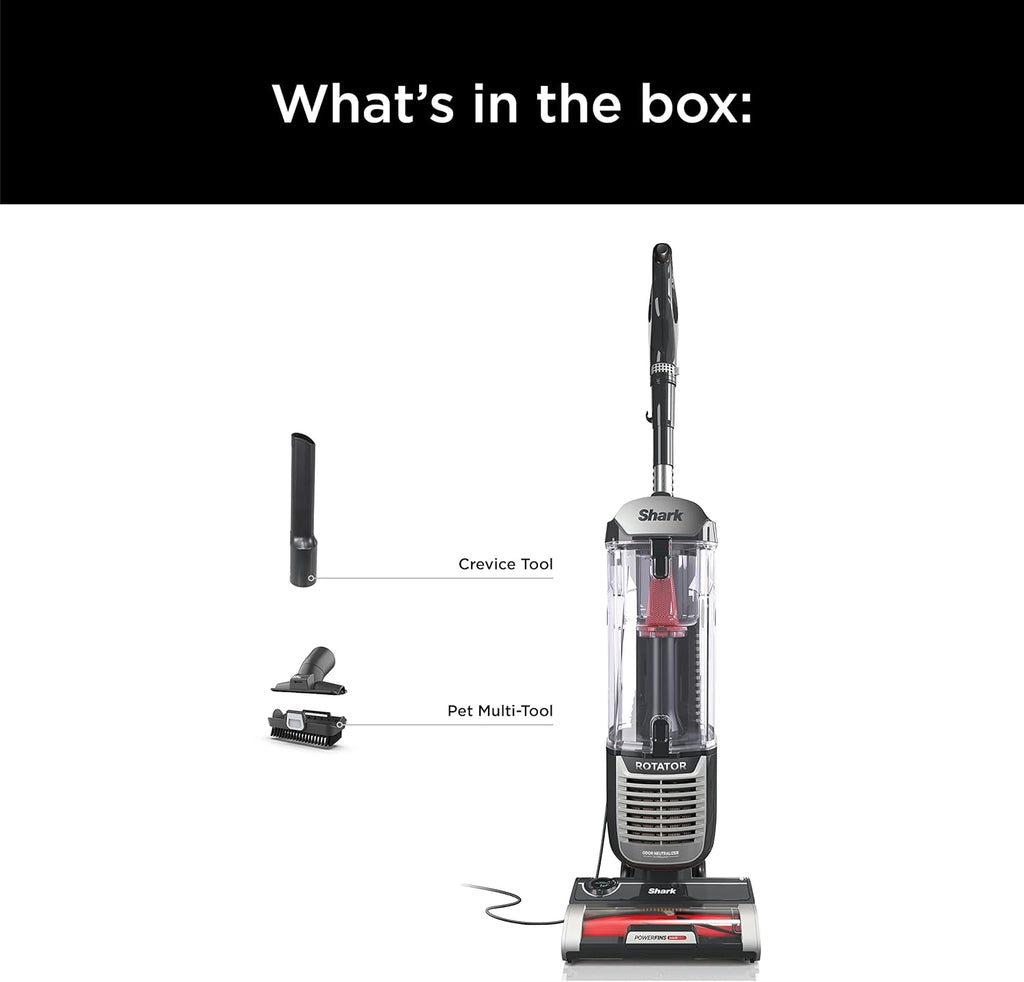 Shark ZU102 Rotator Pet Upright Vacuum - PowerFins HairPro & Odor Neutralizer, Charcoal, 2.9L Dust Cup