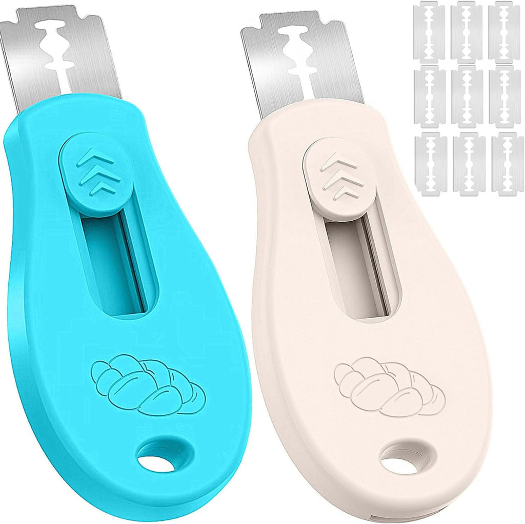 Skiennix Bread Lame Sourdough Scoring Tool - Magnetic Design with 5 Razor Blades | Beige & Blue