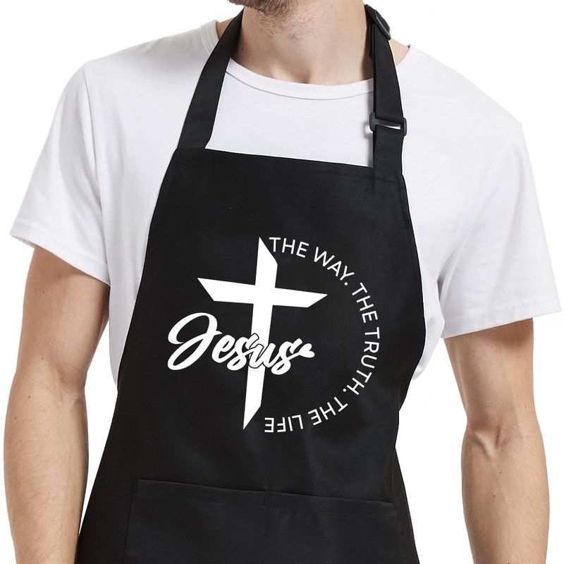 Christian Gifts for Women Men, Chef Apron for Men Cooking Grilling BBQ, Personalized Religious Gifts for Dad Mom Friends Christmas Easter