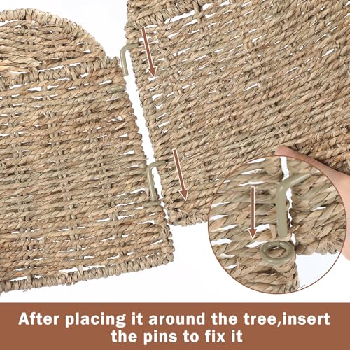 24-Inch Woven Rattan Christmas Tree Collar Farmhouse Style