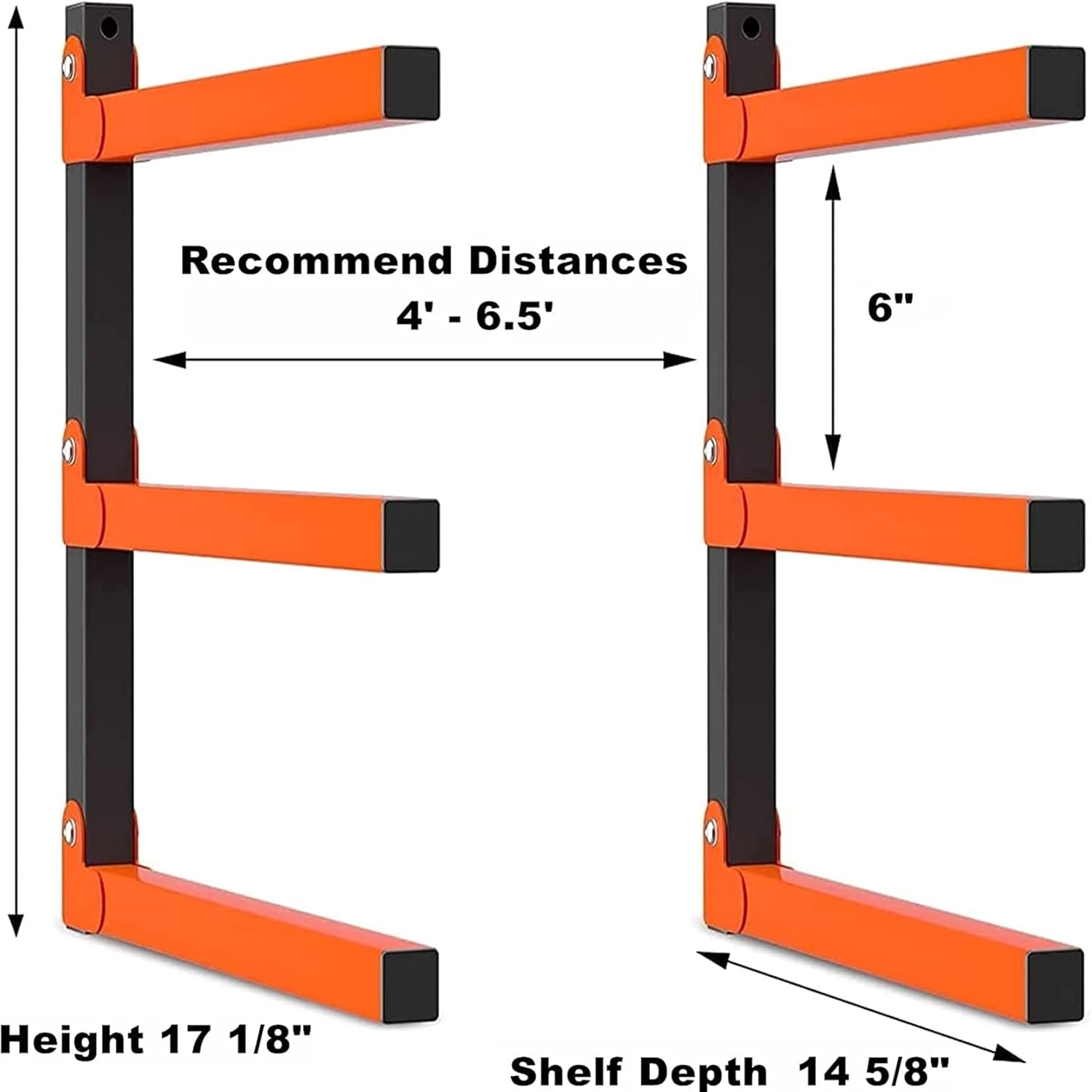 WALMANN Lumber Storage Rack - Heavy Duty Wall Mount for Garage | Overhead Wood Storage (2 Pairs)