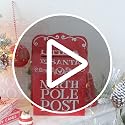 Red Xmas Letters to Santa Mailbox Wall Mount Christmas Decor North Pole Post