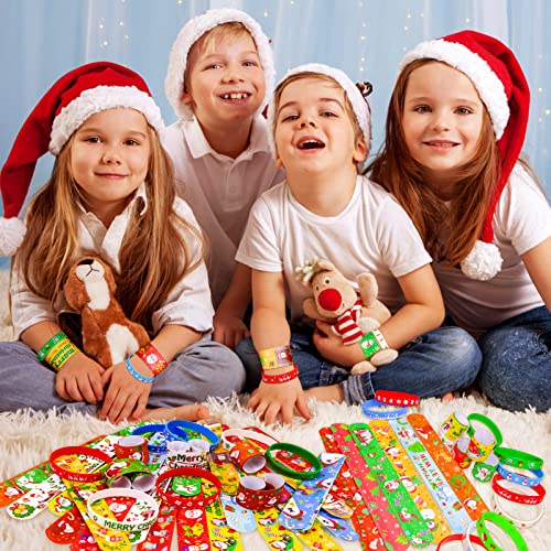 MGparty Christmas Slap Bracelets 72pc - 24 Designs Silicone & Plastic Party Favors
