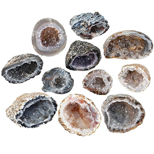 Natural Raw Agate Geode Druzy Crystal Specimen for Home Decor and Healing