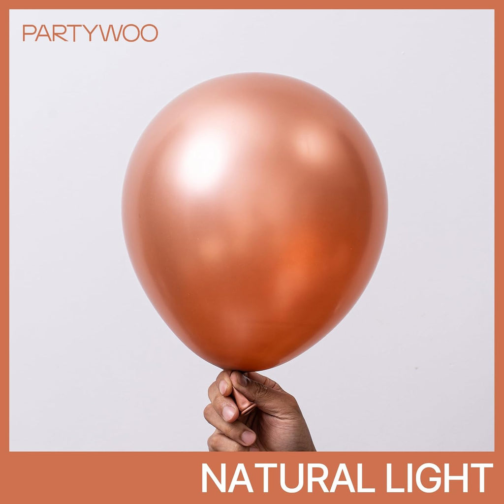 PartyWoo Rose Gold Balloon Arch Kit - 140 Pcs in Various Sizes for Birthday & Wedding Decor