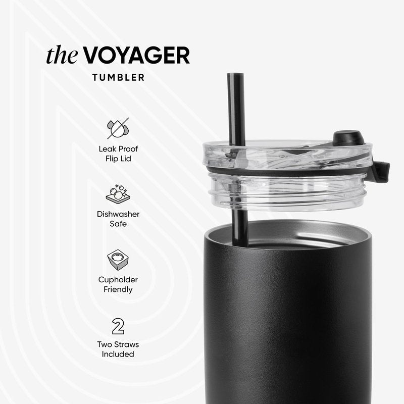 Simple Modern Voyager Tumbler with Flip Lid | Travel Coffee Mug | Insulated Stainless Steel Cold Brew Iced or Hot Coffee Cup | Gifts for Women Men Her Him | 12oz, Checkmate