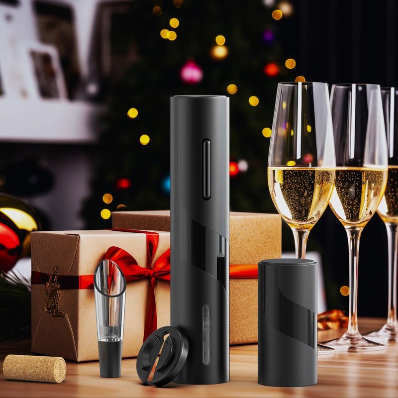 SIGBOT Electric Wine Opener,Battery Operated Wine Bottle Openers with Foil Cutter, Aerator& Electric Vacuum Stopper(4in1).One-click Button Corkscrew Remover, Great for Wine Lovers,Perfect Wine Gift.