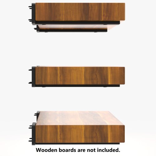 NEODROP 12 Pack 6 Inch Floating Shelf Brackets, Heavy Duty Hidden Wall L-Brackets for Kitchen, Fireplace Mantels, Bookshelves | Floating Shelf Hardware | Black Powder Coated Steel