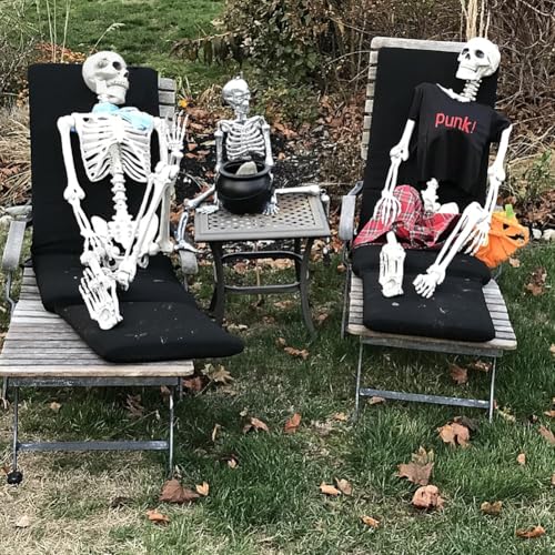 Life-Size Halloween Skeleton Decor with Posable Joints & Glowing Eyes - 5.9ft