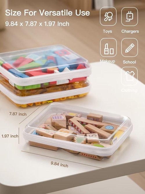 CoiiJoii Large Clear Hard Shell Zippered Cases - Waterproof Diaper Bag Organizers | 3PCS Set