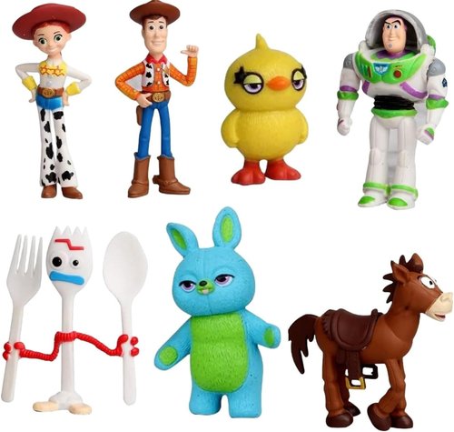 BLUE BARE Action Toy Figurines - 7-Pack Cake Toppers & Birthday Party Decorations