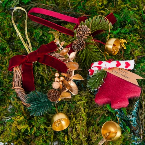 Christmas Hanging Ornaments Set with Jingle Bells and Pinecones - 3 Pieces