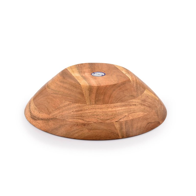 Samhita Acacia Wood Serving Bowl, Fruit Bowl, Friendly and Perfect for Salad, Vegetables and Fruit,Single Salad Bowl (10" x 10" x 3")