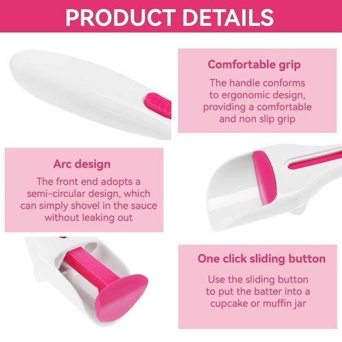 2Pcs Batter Dispensers Cake Pastry Spatula Spoon Cupcakes Shovel Cake Dispensing Spoon Durable Baking Pastry Tools