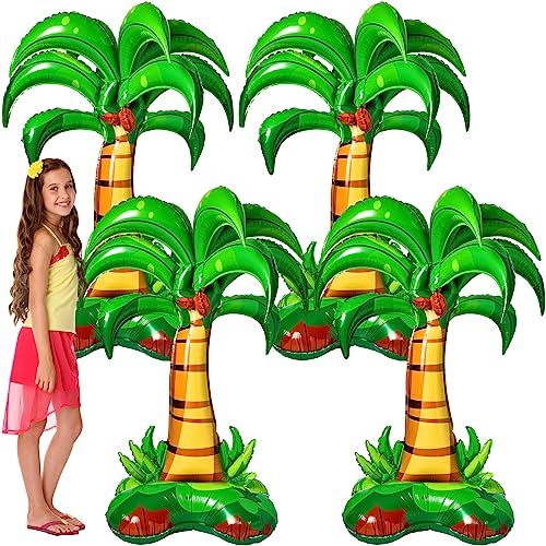 52-Inch Giant Inflatable Palm Trees (4 Pack) - Hawaiian Tropical Party Decor