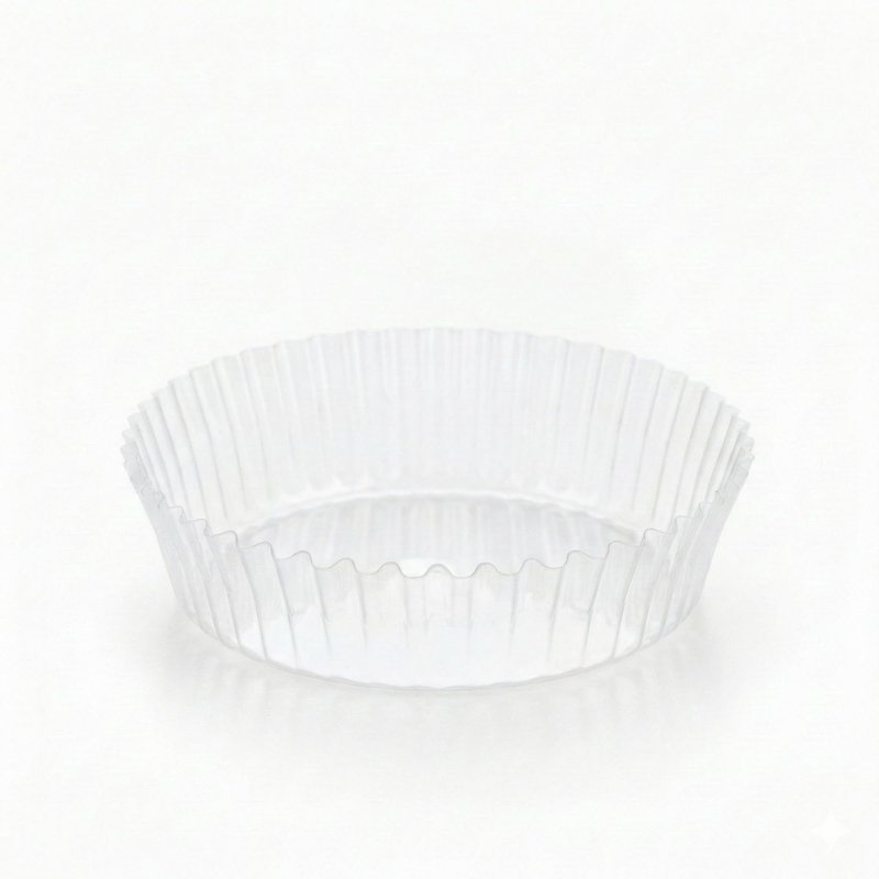 Restaurantware 2 Ounce Mini Cupcake Liners 200 Greaseproof Mini Muffin Papers - Disposable Peel Off Clear Plastic Clear Cupcake Wrappers For Desserts or Foods For Weddings Birthday Parties
