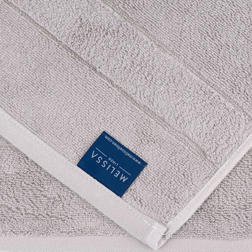 Luxury Turkish Cotton Fingertip Towels - Set of 2, 12x20 Inch, Light Grey