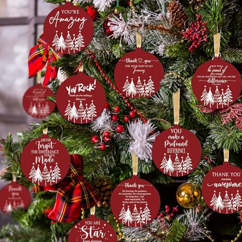 Suzile 50-Pack Christmas Appreciation Ornaments - Red Holiday Decor