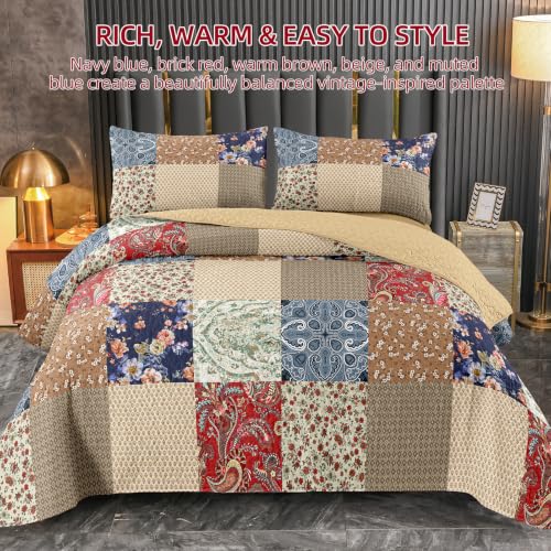 Twin Quilt Bedding Set - Soft Lightweight Microfiber Coverlet with Sham