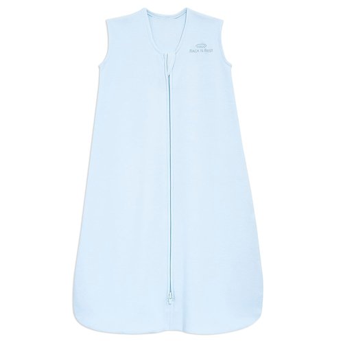 HALO SleepSack | 100% Cotton Wearable Blanket for Swaddling | TOG 0.5 | Baby Blue, Medium (6-12 Months)