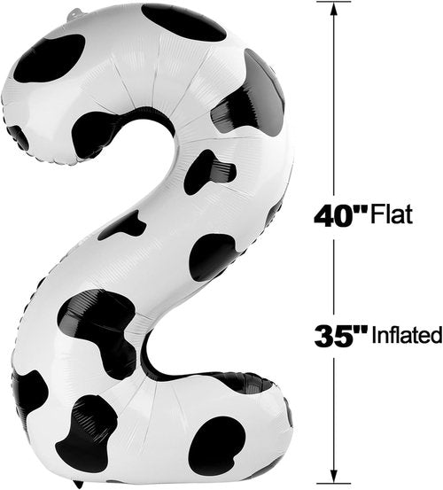 **Cow Print Number 2 Balloon - 40 Inch Second Birthday Decoration | Farm Animal Party Supplies**