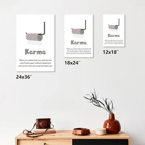 Jumong Bathroom Wall Art - Stylish Toilet Rules Canvas Sign | Framed Home Decor (12x18 Inches)