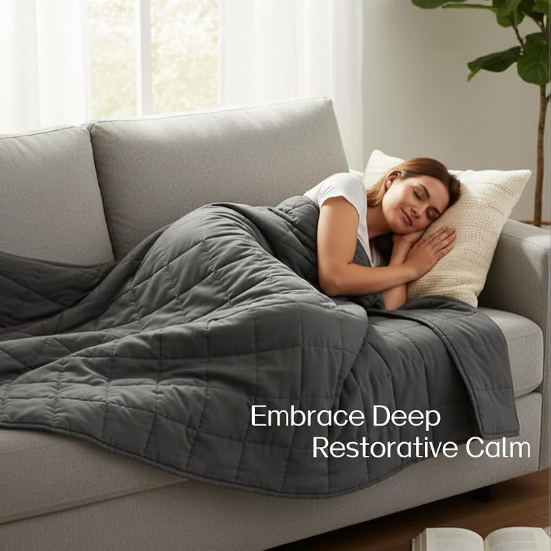 15lb Weighted Blanket 60"x80" Queen Size, Cooling All-Season Adult Blanket