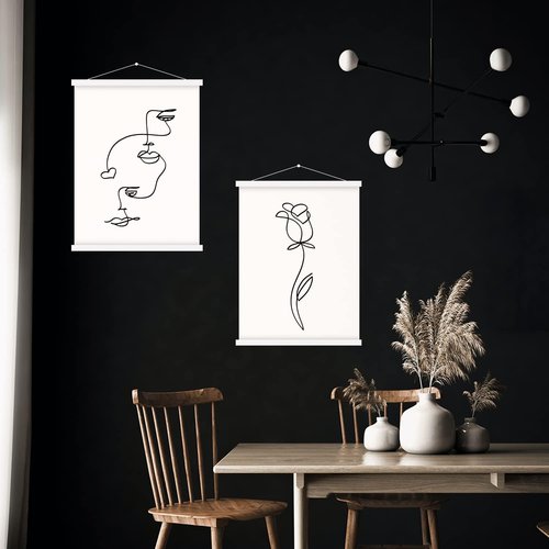 Benjia Magnetic Light Wood Poster Frame - 16x20 & 16x24 for Photos & Artwork | White Finish