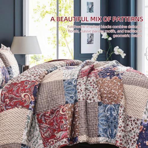 Twin Quilt Bedding Set - Soft Lightweight Microfiber Coverlet with Sham