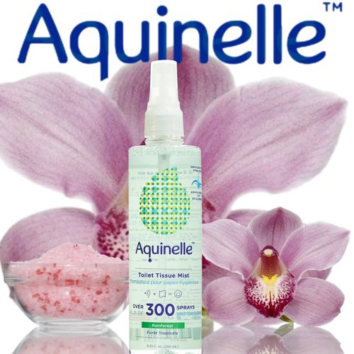 Aquinelle Toilet Tissue Mist, Eco-Friendly & Non-Clogging Alternative to Flushable Wipes Simply Spray On Any Folded Toilet Paper (3-8.25 oz Ocean Breeze)