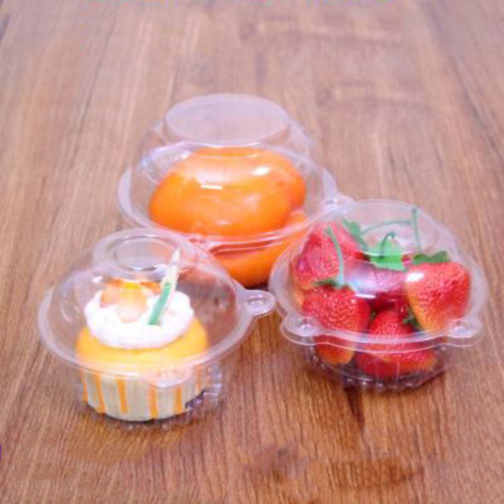 FUailiYY 100 Jumbo Muffin Containers, Clear Plastic Muffin Containers, Flip Design, Cartoon ShapeCupcake Containers（extra large）