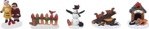 Christmas Village Figurines Set - 5-Piece Holiday Decoration for Indoor Displays | Perfect Gift Idea