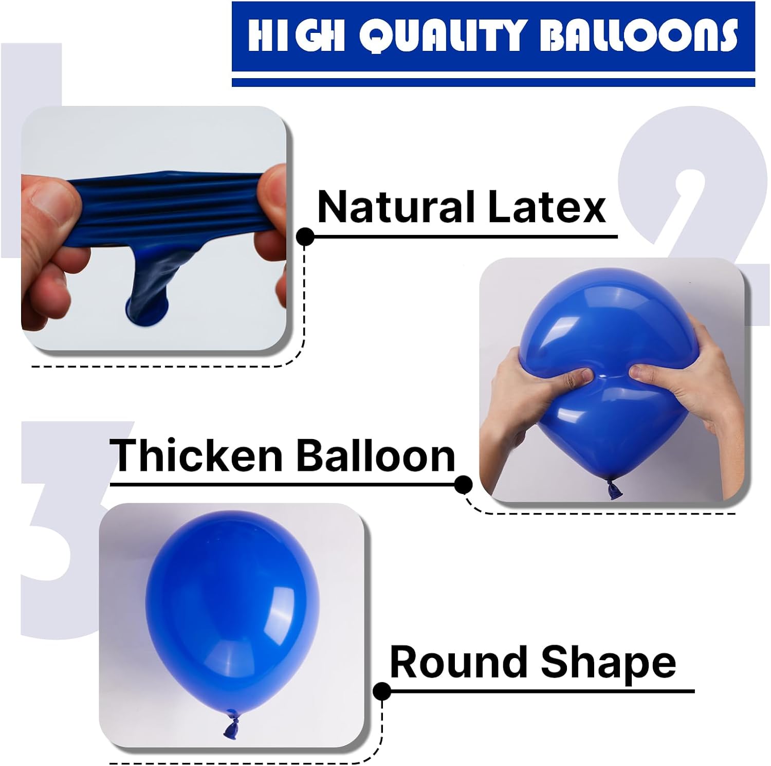 PartyWoo Royal Blue Balloons - 127-Piece Arch Kit for Baby Shower & Graduation | Various Sizes 5-18 Inch