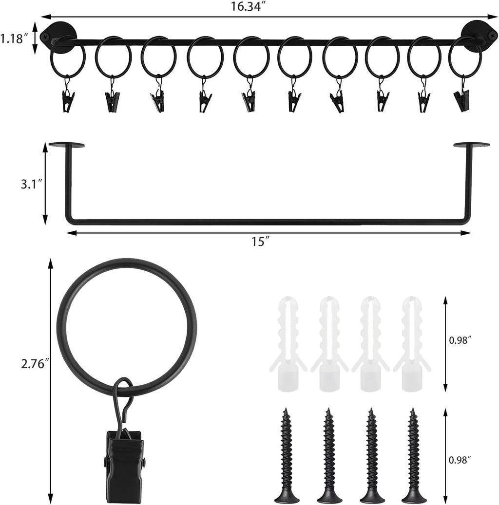 Viklluyr Hat Rack - Modern Wall-Mounted Metal Organizer with 20 Hooks | Set of 2 for Caps Storage