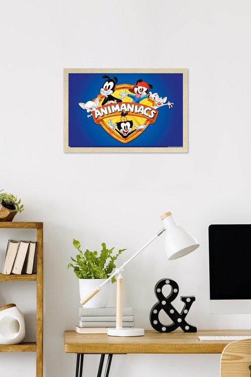Trends International Animaniacs - Shield Wall Poster, 22.4L x 14.7W, Blonde Framed Version