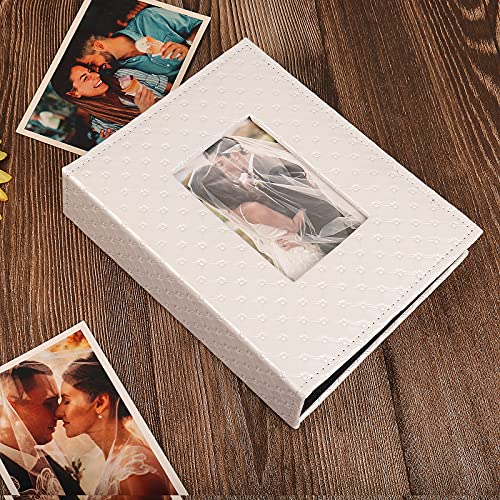 4x6 Photo Album with 200 Pockets, Leather Cover and DIY Front Window