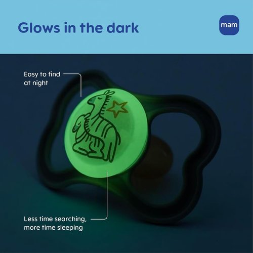 MAM Air Pacifier - Extra Air Flow for Sensitive Skin, Glows in The Dark | BPA-Free Silicone, 4 Count