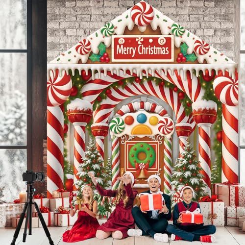 Christmas Gingerbread House Door Cover Decorations Set - Indoor & Outdoor Holiday Decor