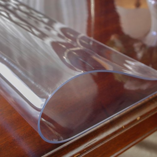 OstepDecor Clear Table Protector 32 x 48 Inch, 2mm Thick Plastic Table Cover, Waterproof PVC Clear Table Cover Protector, Desk Protector Mat, Writing Desk Pad for Desktop, Coffee & Dining Room Table