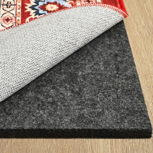 6x9 Feet Non-Slip Rug Pad, 1/4 Inch Thick Felt Cushion for Hardwood Floors