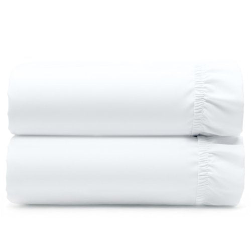 California Design Den 2 King Fitted Sheets, 400 Thread Count 100% Cotton Sateen, King Size Fitted Sheets with Deep Pockets (Bright White)