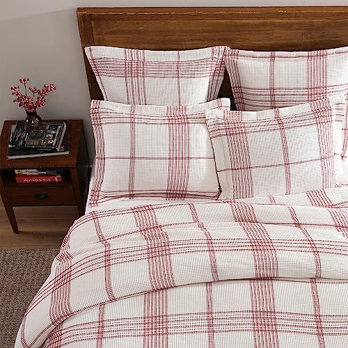 Levtex Home Peppermint Plaid Duvet Cover Set Twin Red / Duvet – 68x88in, 26x20in Pillowcases