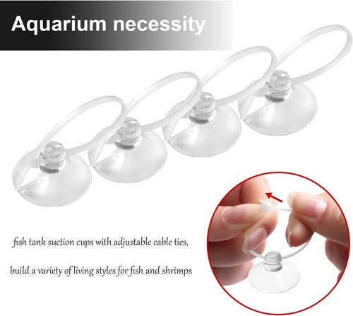 FEBSNOW Aquarium Suction Cups - 30 PCS Adjustable Clips for Fish Tank Plants & Moss Binding (10)