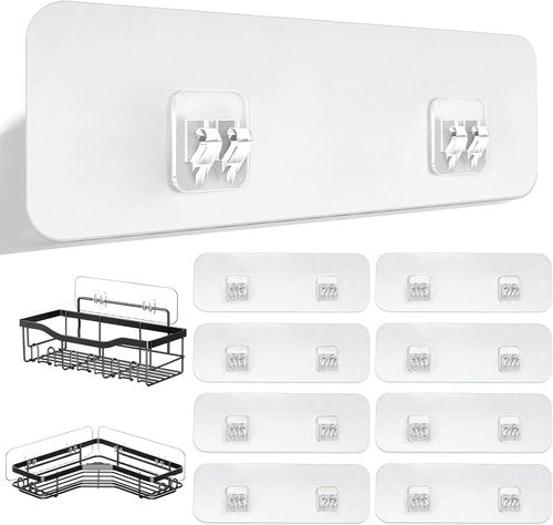 FGSAEOR Heavy-Duty Shower Caddy Adhesive Strips - Waterproof No-Drill Hooks for Bathroom & Kitchen Storage