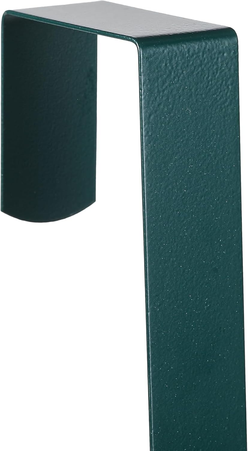 Sattiyrch 15" Wreath Hanger - Sturdy Steel Over The Door Hook for Front Door Decor (Green, 4")