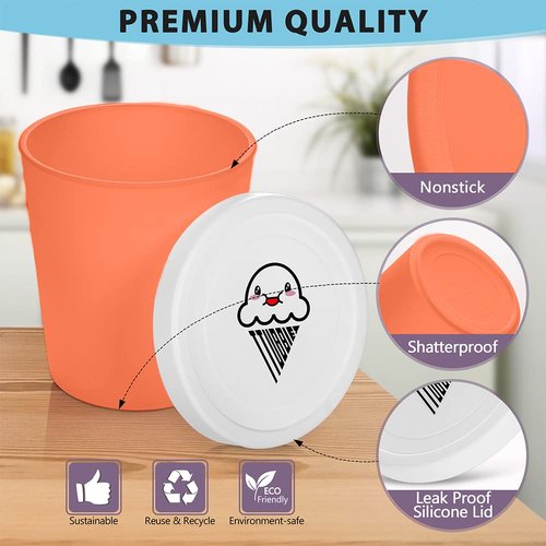 TTUBBIEZ Ice Cream Containers (2 Pack - 1 Quart Each), Ice Cream Containers for Homemade Ice Cream, Ice Cream Storage Containers for Freezer, 1 Quart Freezer Containers for Ice Cream Storage - Berry